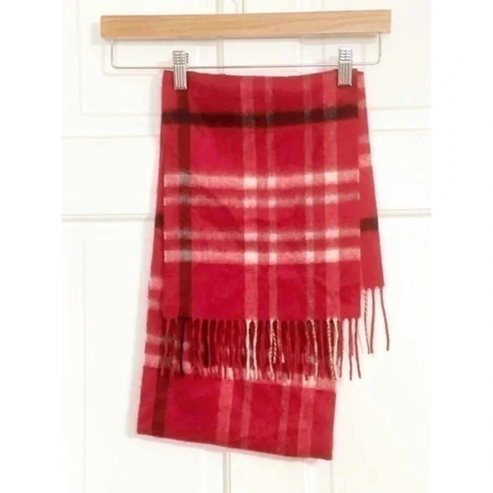 Charter Club 100% Cashmere Unisex Red Plaid Scarf